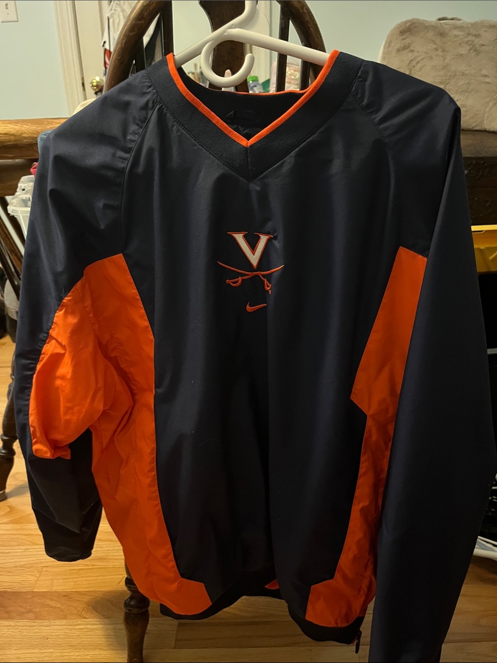 Nike Navy and Orange Virginia Cavaliers Pullover size S